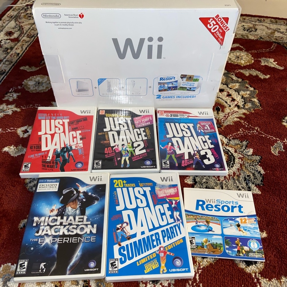 Wii console with games